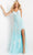 Jovani - JVN06660 Long Appliqued High Slit Sheath Gown Prom Dresses
