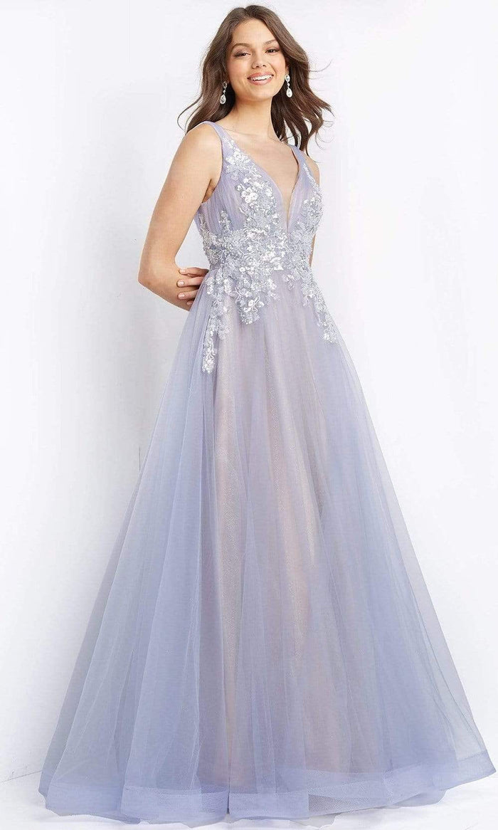 Jovani - JVN07638 Sleeveless Embellished Ballgown Prom Dresses 00 / Lavender