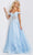 Jovani - JVN08295 Off Shoulder Embroidered Gown Prom Dresses 00 / Light-Blue