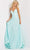 Jovani - JVN08490 V-Neck Back Cutout A-Line Dress Prom Dresses 00 / Aqua