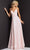 Jovani - JVN08490 V-Neck Back Cutout A-Line Dress Prom Dresses 00 / Pink