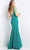 Jovani - JVN08508 Plunging Neck Illusion Panel Glitter Jersey Dress Special Occasion Dress 00 / Jade