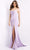 Jovani - JVN08569 Cowl Neck High Slit Dress Prom Dresses 00 / Lilac