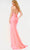 Jovani JVN09635 - Ruched Satin Slit Prom Dress Prom Dresses 00 / Pink