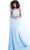 Jovani - JVN1139 High Halter Glitter Mermaid Gown Special Occasion Dress 00 / Light-Blue