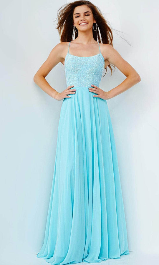 JVN by Jovani JVN22288 - Beaded Scoop Neck Prom Gown