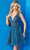 Jovani JVN22529 - Sleeveless A-Line Cocktail Dress Special Occasion Dress 00 / Peacock