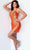 Jovani JVN22578 - Embellished Spaghetti Cocktail Dress Special Occasion Dress 00 / Orange