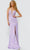 Jovani JVN23124 - Plunging V-Neck Embroidered Prom Gown Prom Dresses 00 / Lilac