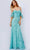 Jovani JVN23986 - Draped Sleeve Glitter Prom Gown Prom Dresses 00 / Green