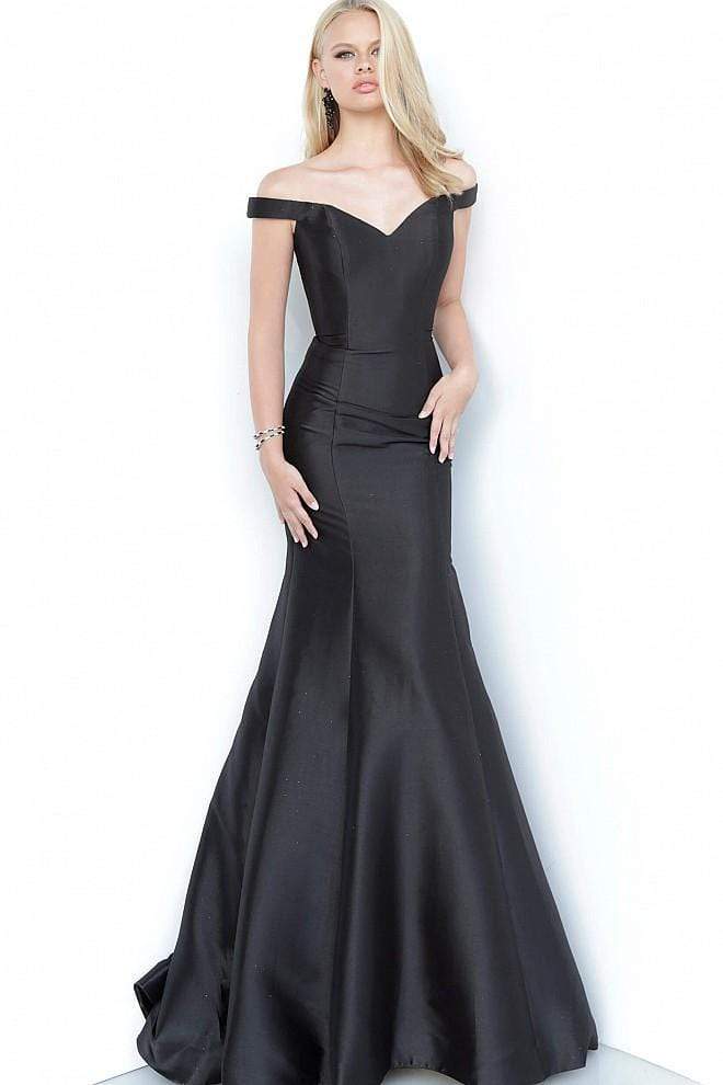 Jovani - JVN3245 Off-Shoulder Long Mermaid Dress Pageant Dresses 00 / Black