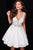 Jovani JVN45264 Lace V-Neck A-Line Dress - 1 pc White in size 0 Available CCSALE 0 / White