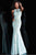 Jovani - JVN55869 Beaded Lace Halter Sheath Dress Prom Dresses 0 / Light-Blue