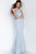 Jovani - JVN60137 Sequined Jersey Halter Long Gown Pageant Dresses 00 / Light Blue