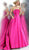 Jovani - JVN62633 Chic Strapless Pleated Ballgown With Train Special Occasion Dress 00 / Fuchsia
