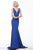 Jovani - JVN67093 Deep V-Neck Long Trumpet Dress Evening Dresses 00 / Royal