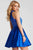 Jovani - Lace Halter Neck A-Line Dress 55300SC - 1 pc Royal In Size 14 Available CCSALE 14 / Royal