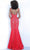 Jovani - Lace V-Neck Trumpet Dress 68005ASC - 2 pc Red In Size 4 and 6 Available CCSALE