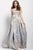 Jovani Leaves Illusion Patterned Evening Gown 54403 - 1 pc Silver In Size 10 Available CCSALE 10 / Silver