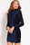 Jovani Long Sleeve Embellished Velvet High Neck Dress 52184 - 1 pc Navy In Size 6 Available CCSALE 6 / Navy
