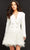 Jovani - M1262 Feather Embellished Mini Suit Dress Special Occasion Dress 00 / Ivory