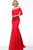 Jovani - Off-Shoulder Draped Waist Mermaid Dress 68416 - 1 pc Red In Size 10 Available CCSALE 10 / Red