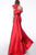 Jovani - Oversized Bow One Shoulder Long Evening Gown 62463 - 1 pc Red In Size 2 Available CCSALE