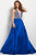 Jovani Plunging Crystal Crusted Evening Gown 45031  - 1 pc Royal In Size 4 Available CCSALE 4 / Royal