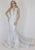 Jovani Plunging Glitter Jersey Mermaid Gown 55414 1 pc White in size 8 Available CCSALE 8 / White