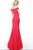 Jovani - Plunging Off-Shoulder Trumpet Dress 68768SC - 1 pc Red In Size 4 Available CCSALE 4 / Red