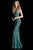 Jovani - Plunging V-Neck Fully Beaded Trumpet Gown 65981SC CCSALE 6 / Green