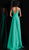 Jovani - Plunging Wrap-Over High Slit A-Line Evening Dress JVN68176SC- 3 pcs Green in Size 6, 10, and 12 Available CCSALE