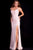 Jovani - Ruched V-Neck Jersey Evening Gown with Slit JVN51553SC - 1 pc Black In Size 4 and 1 pc Blush in Size 4 Available CCSALE