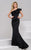 Jovani Ruffled Asymmetrical Trumpet Gown 1 pc Black in size 14 Available CCSALE 14 / Black