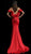 Jovani - Ruffled Off-Shoulder Long Mermaid Dress 57925 - 1 pc Red In Size 2 Available CCSALE 2 / Red