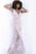 Jovani - Sequined Deep V-Neck Trumpet Dress 60283SC CCSALE 2 / Rose/Gold