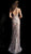 Jovani - Sequined Floral V-Neck Evening Gown 63739 - 2 pcs Nude In Sizes 0 and 2 Available CCSALE