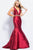 Jovani Sleek Plunging V-Neck Mermaid Gown - 1 pc Red In Size 8 Available CCSALE 8 / Red
