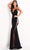 Jovani - Sleeveless Deep V-Neck Trumpet Dress 06566SC - 1 pc Black In Size 4 Available CCSALE 4 / Black