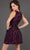 Jovani - Sleeveless Floral Bodice A-Line Dress 74156SC - 1 pc Black/Fuchsia In Size 4 Available CCSALE 4 / Black/Fuchsia