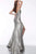 Jovani - Sleeveless Plunging Front Slit Ruched Metallic Gown 67977 - 1 pc Copper In Size 8 Available CCSALE 8 / Copper