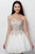 Jovani - Strapless Mesh A-line Cocktail Dress JVN63635 CCSALE 4 / Off White/Gold