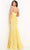 Jovani - Strapless Plunging Sweetheart Neck Sequin Gown 03445SC - 1 pc Yellow In Size 2 Available CCSALE 2 / Yellow