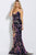 Jovani - Strapless Sequined Velvet Trumpet Dress 62026 - 1 pc Black/Multi-Color In Size 14 Available CCSALE 14 / Black/Multi-Color