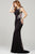 Jovani Trailing Floral Embroidered Sheath Gown - 1 pc Black/Multi In Size 4 Available CCSALE 4 / Black/Multi