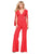 Jovani - V Neck Hanging Sleeve Knit Jumpsuit in Navy 49723 - 1 pc Blush in Size 4 and Size 6 Available CCSALE