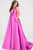 Jovani - V Neck Mikado Prom Ballgown with Pleated Skirt JVN47530 Special Occasion Dress 00 / Purple