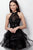 Jovani VN65941 Sequined Illusion Halter Neck Ruffled Skirt Short Cocktail Dress JVN65941 CCSALE