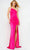 JVN BY Jovani JVN08486 - One Shoulder Backless Prom Gown Special Occasion Dress 00 / Hot-Pink