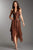 La Femme - 11906 Halter High Low Prom Dress Special Occasion Dress 00 / Copper
